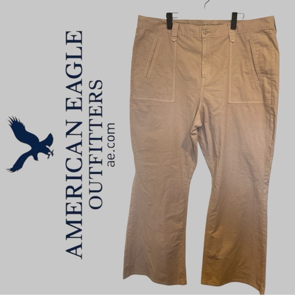 Newww!!!American Eagle Blush Pink High-Waisted Flare Pants Size 20 - Picture 1 of 10